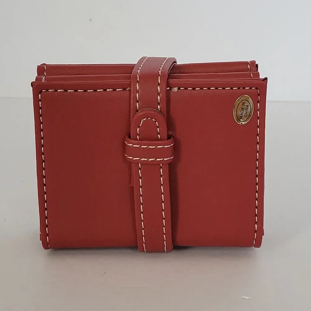 Home Accents Compact Brag Book Wallet with Strap and Contrast Stitching